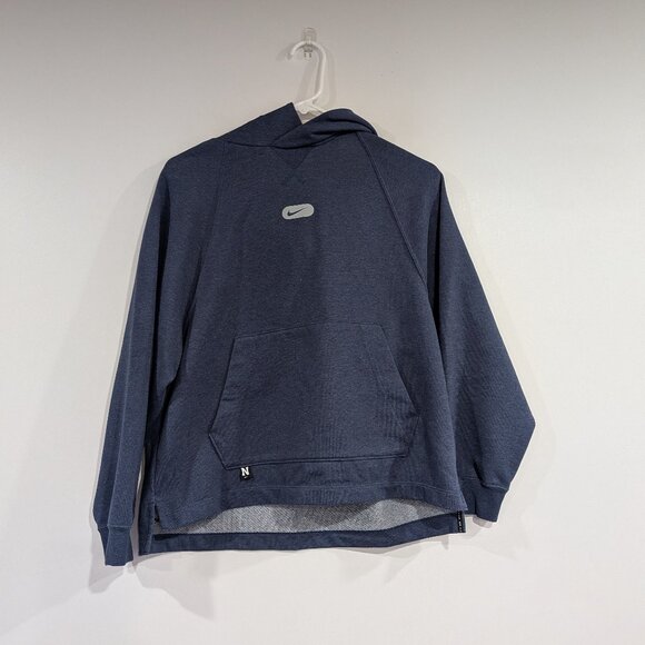 Nike DryFit Wide Bottom Hoodie Navy Blue Size Large - Picture 1 of 4